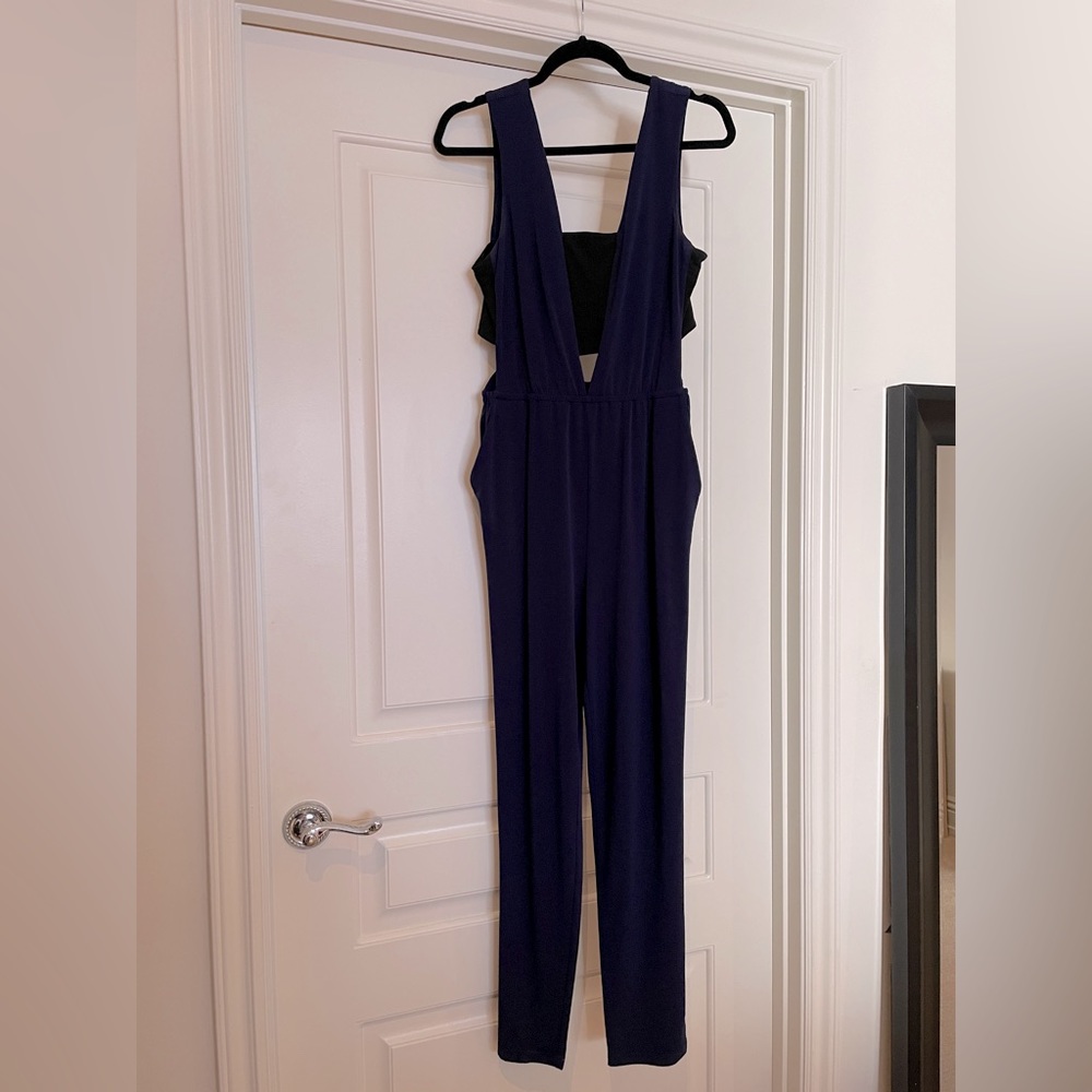 BCBG jumpsuit navy and black size small